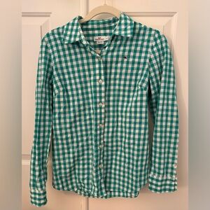 Vineyard Vines Women’s green gingham button down